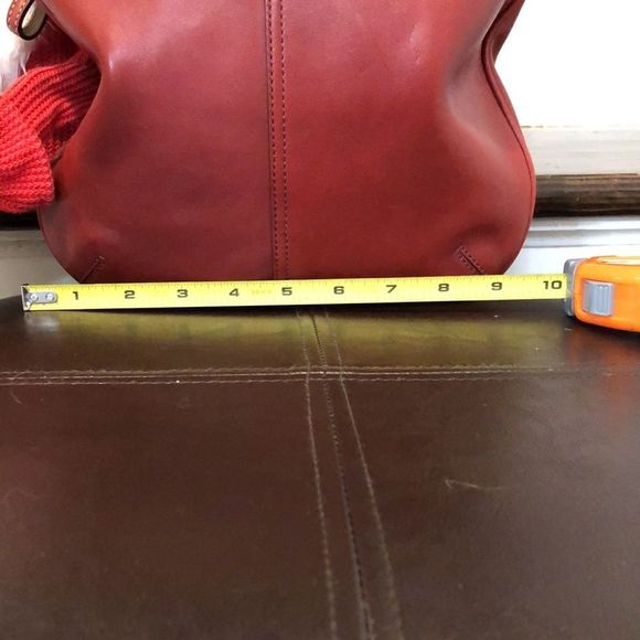 COACH Legacy Red Leather Feeder Bucket Adjustable Crossbody Shoulder Bag Vintage - Picture 10 of 16